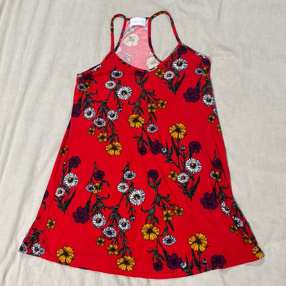 Red floral dress